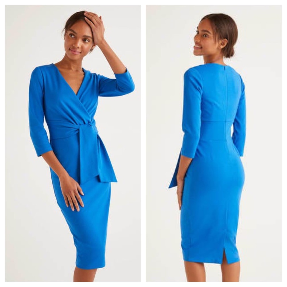 Boden NEW Sophie Bold Blue Ponte Dress